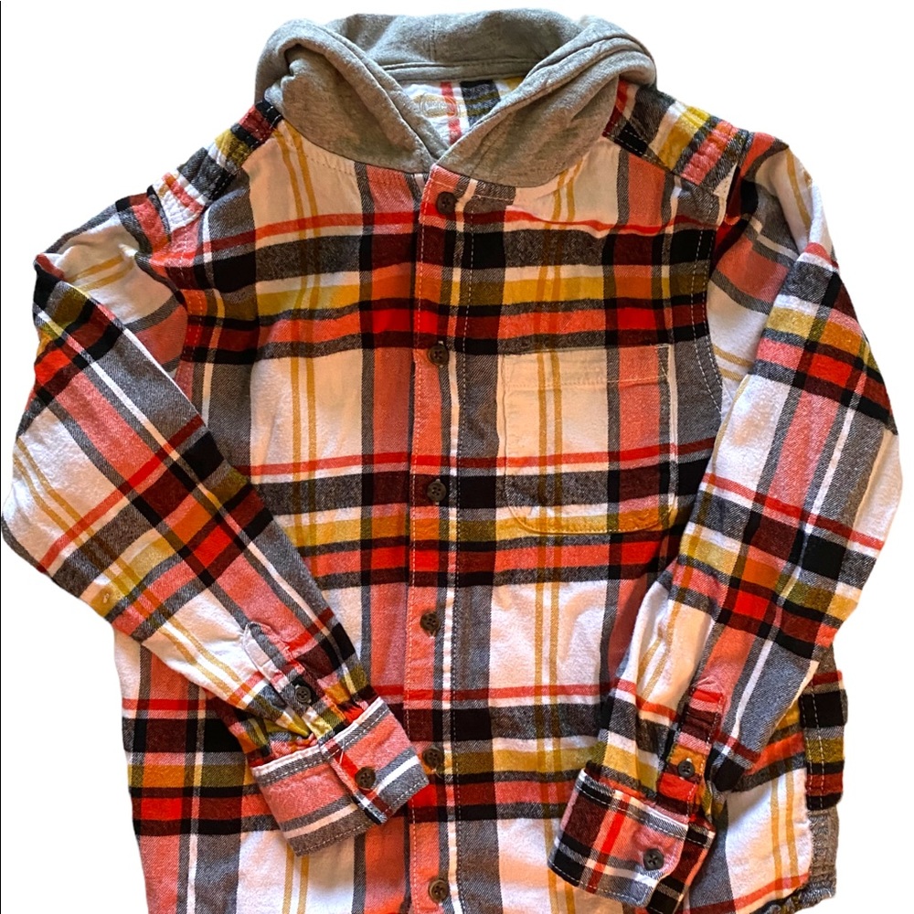 Boys Flannel Shirt Hoodie